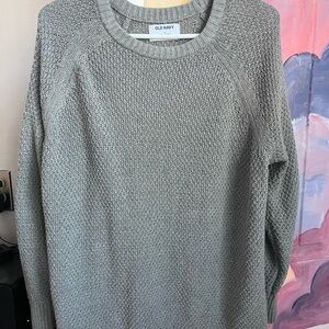 Old Navy Gray Textured Crewneck Sweater